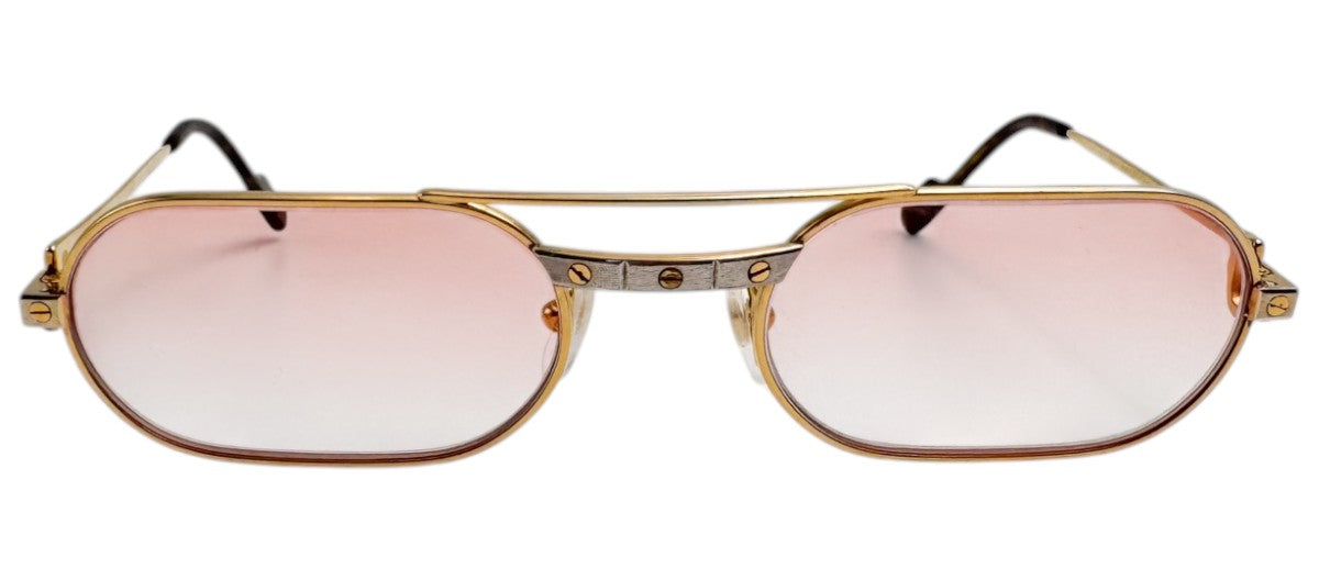 Lunettes Vintage CARTIER Must Santos 130 – Monture de luxe plaquée or Made in France – N°62