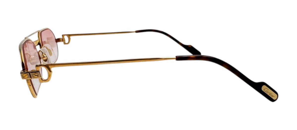 Lunettes Vintage CARTIER Must Santos 130 – Monture de luxe plaquée or Made in France – N°62