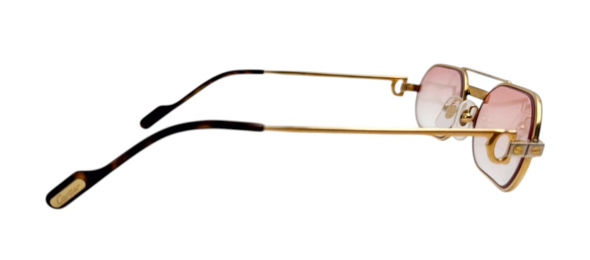 Lunettes Vintage CARTIER Must Santos 130 – Monture de luxe plaquée or Made in France – N°62