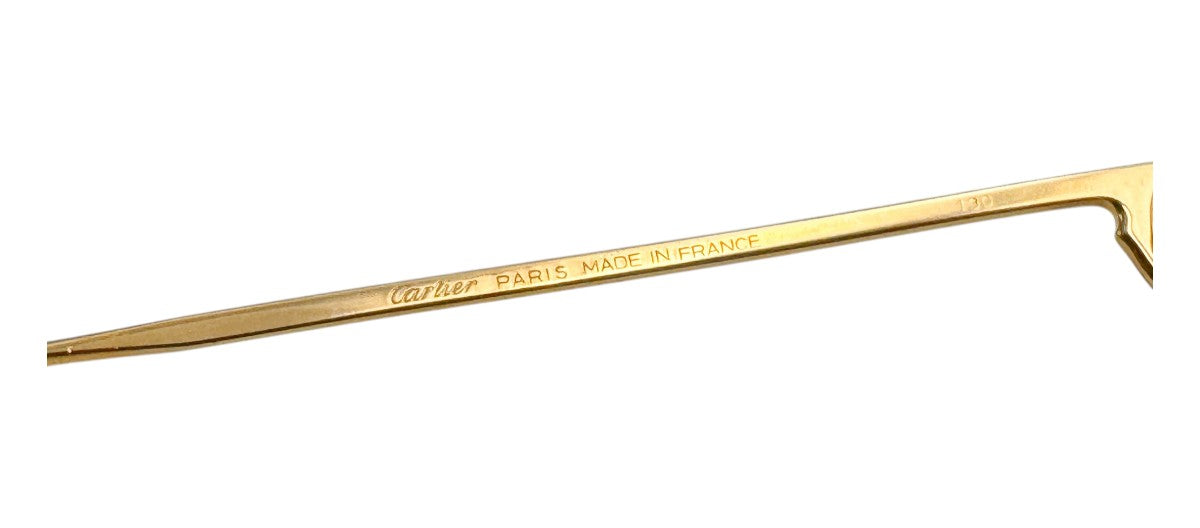 Lunettes Vintage CARTIER Must Santos 130 – Monture de luxe plaquée or Made in France – N°62