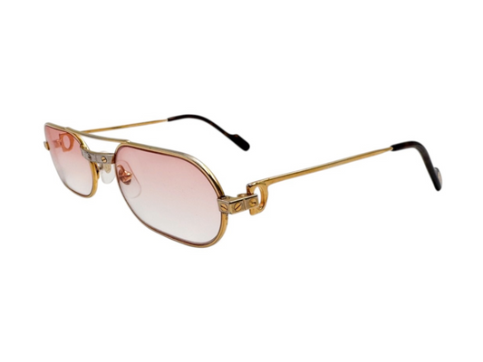 Lunettes Vintage CARTIER Must Santos 130 – Monture de luxe plaquée or Made in France – N°62