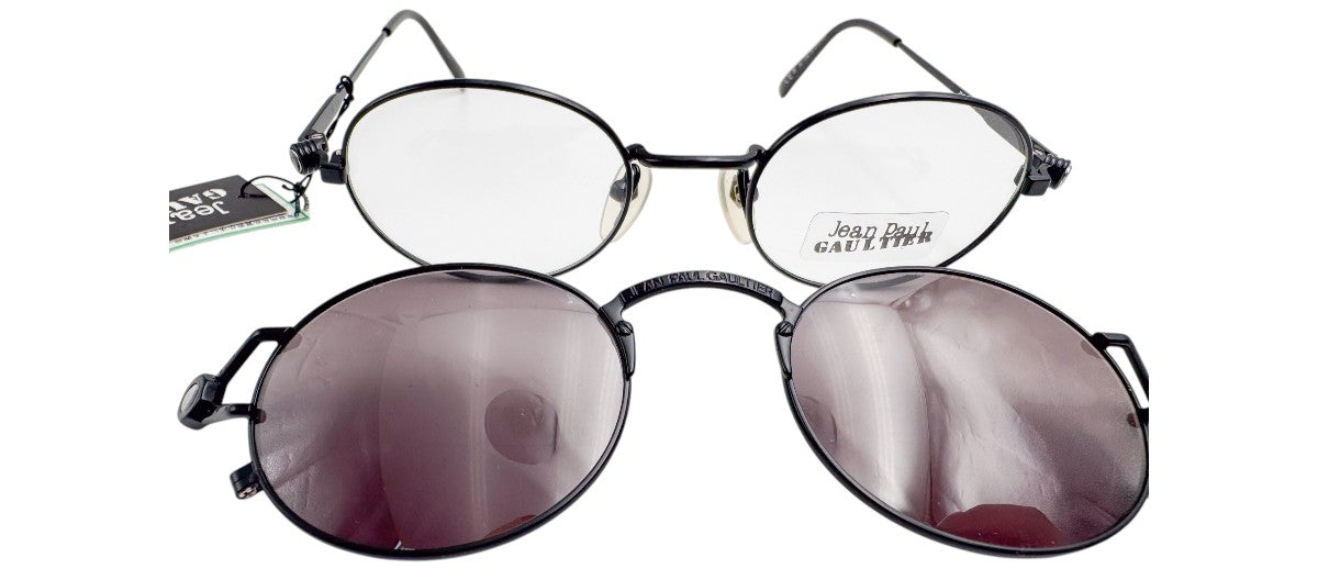Lunettes Vintage JEAN PAUL GAULTIER 56-7110 avec clips solaires – Made in Japan années 90 – N°27